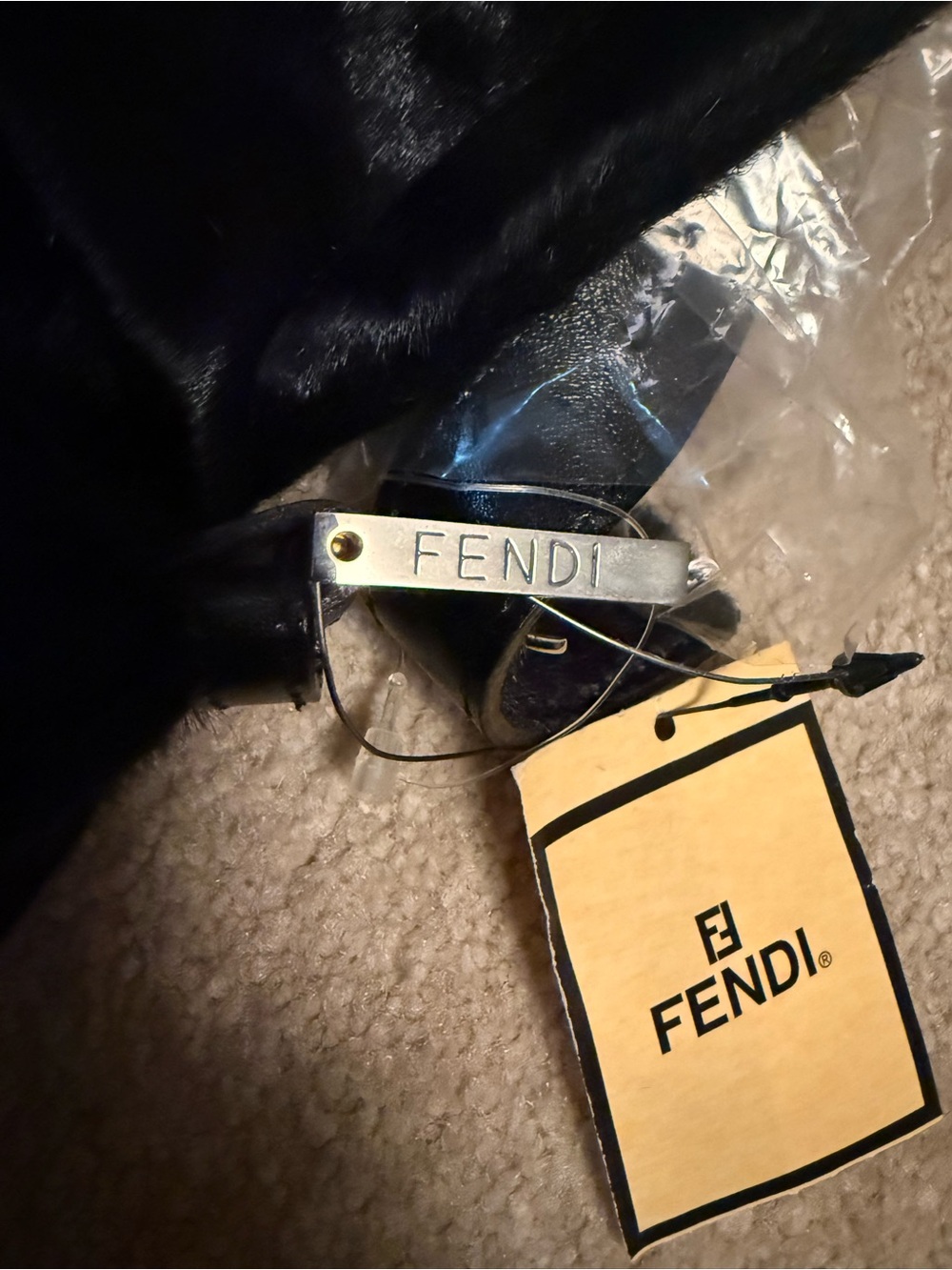 Fendi Mamma Baguette 26325 Black Pony Hair Bag Vintage Circa 2000 Y2K NWT - Picture 3 of 11